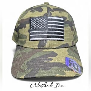 Runs Deep Tactical USA American Flag Trucker Hat  Green Camo Snapback